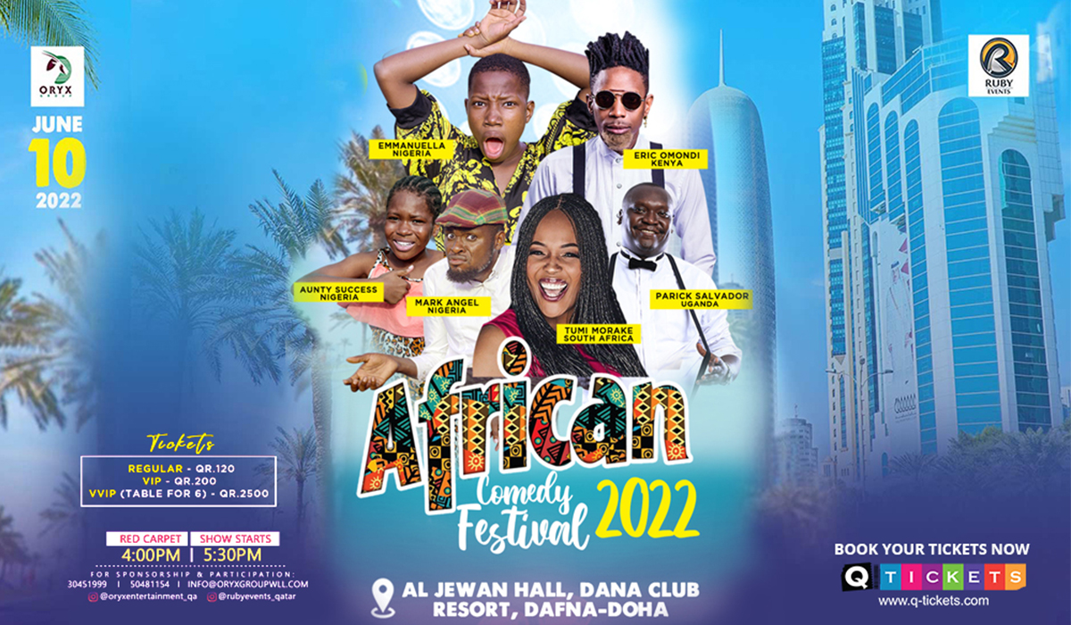 African Comedy Festival returns to Doha on June 10, 2022
